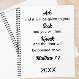 Agenda Mateo 7:7 Pregúntenle a Seek Knock Bible Verse