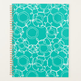 Agenda Matriz floral abstracta (verde azulado) Arte fino