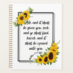 Agenda Matthew 7:7 Biblia Verse Planner Calendario