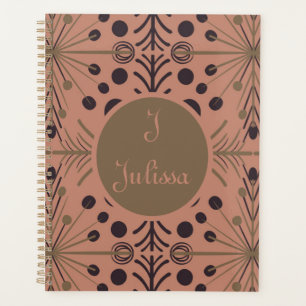 Agenda Mauve de flecha geométrica Boho personalizado