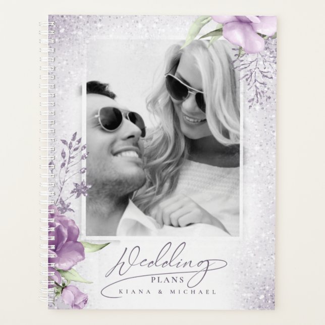 Agenda Mauve ID889 Boda de espárragos florales (Anverso)