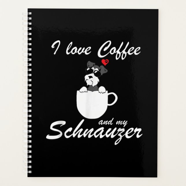 Agenda Me Encanta El Café Y Mis Amantes De Perros Schnauz (Anverso)
