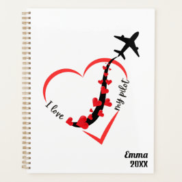 Agenda Me encanta mi corazón piloto, aviación educada, mo