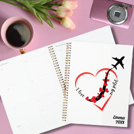 Agenda Me encanta mi corazón piloto, aviación educada, mo