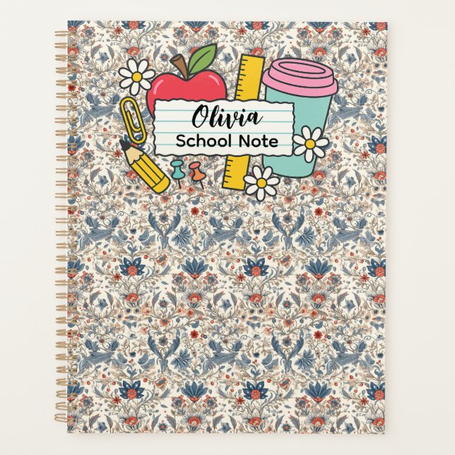 Agenda meadow floral Back to School Supplies Teachers  (Anverso)