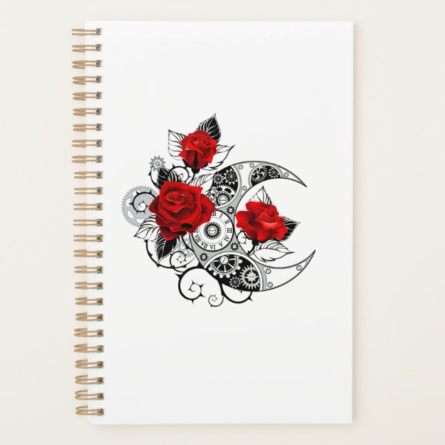 Agenda Mechanical Crescent with Red Roses (Anverso)