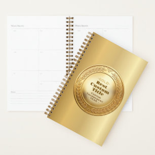 Agenda Medalla de oro realista 3D personalizable y editab