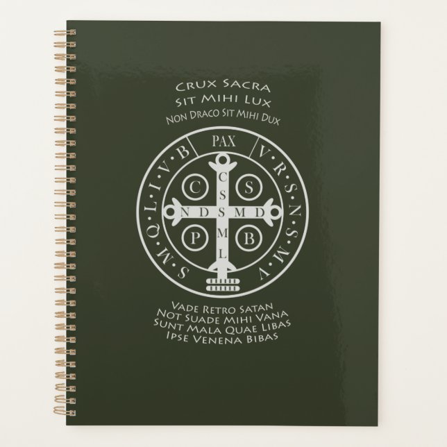 Agenda Medalla de San Benedicto con oración latina (Anverso)