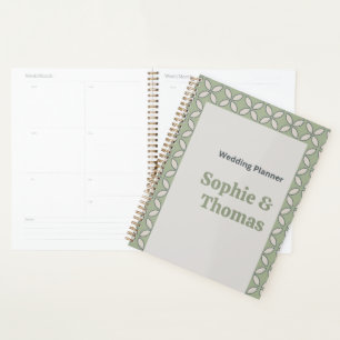Agenda Mediados del Siglo Mod Retro Boda Olive Green