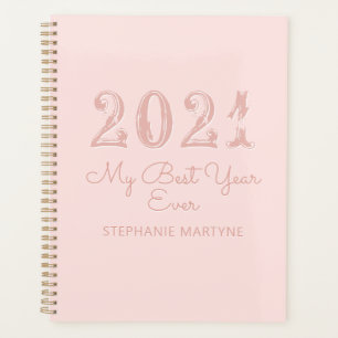 Agenda Mejor Año Personalizado Rubor Rosa 2021