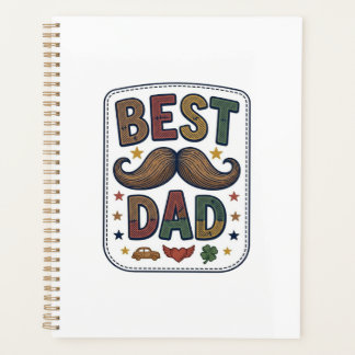 Agenda Mejor diseño de padre con bigote vintage vectorial