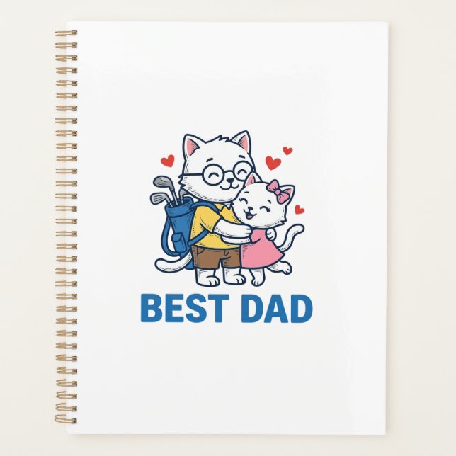 Agenda Mejor diseño de vector de gato de golf de papá abr (Anverso)