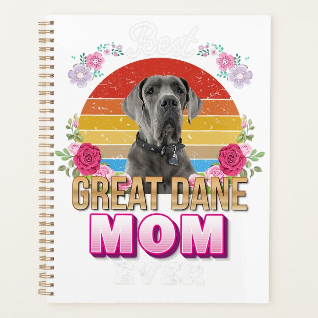 Agenda mejor madre de perro jamás gran dane floral amante (Anverso)