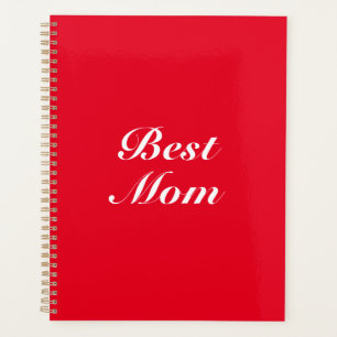 Agenda Mejor mamá, madre, día de la madre, blanco rojo