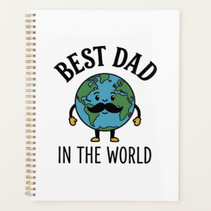 Agenda Mejor Papá del Mundo Earth Mustache Camiseta Diseñ