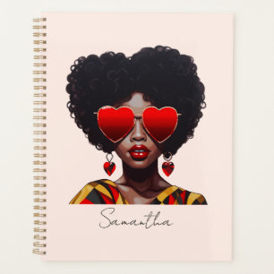 Agenda Melanin Magic: Reina negra rociando sombras de cor