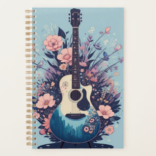 Agenda Melodía de la Naturaleza: guitarra con detalles fl
