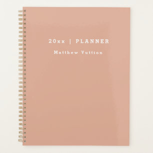 Agenda Mensual 2024 de color rosa claro personalizado