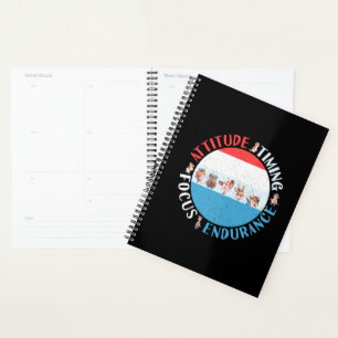 Agenda Mentalidad del jugador de béisbol - Azul blanco ro
