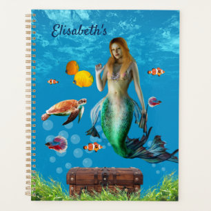 Agenda Mermaid subacuático Treasure Hunt Fantasy Blue