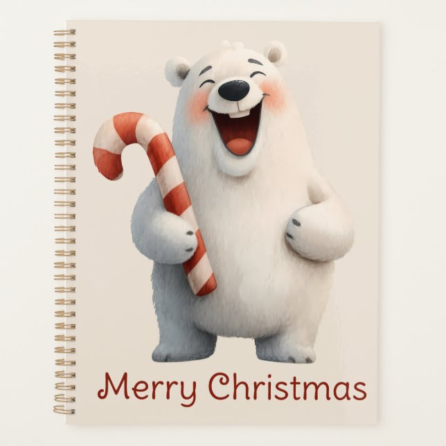 Agenda Merry Christmas Cute Polar Bear Design (Anverso)