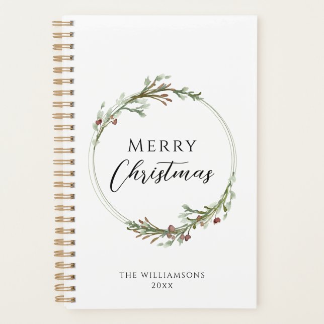 Agenda Merry Christmas Minimalist Wreath (Anverso)