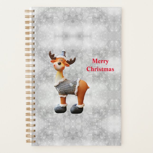 Agenda Merry Christmas moose wearing a hat          (Anverso)