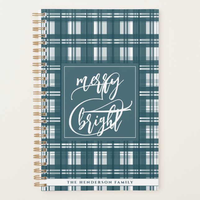 Agenda Merry y Bright | Nombre personalizado | Placas ver (Anverso)