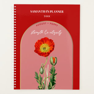 Agenda Mes de Flor de Nacimiento Personalizado Agosto Pop