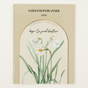 Agenda Mes de Flor de Nacimiento Personalizado Diciembre