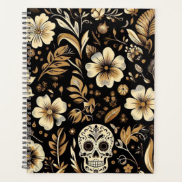 Agenda mexican dead and floral black art Poker
