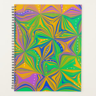 Agenda Mezcla Verde Psicodélico Colorido Abstracto