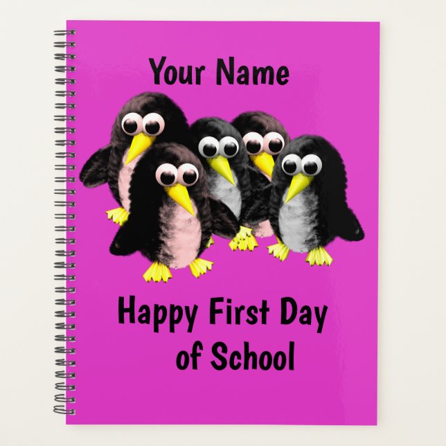 Agenda Mi amigo el pingüino, personalizado para los niños (Anverso)