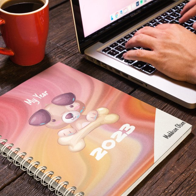 Agenda Mi año perro con leche en mármol con nombre (Subido por el creador)