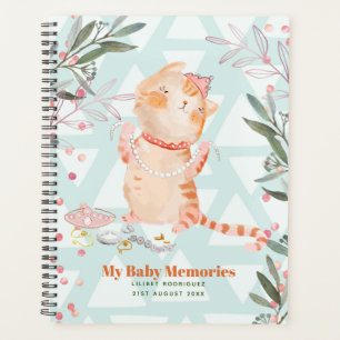 Agenda Mi bebé Recuerdos Tema personalizado del gato Prin