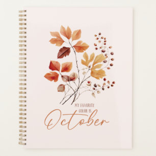 Agenda Mi Color Favorito Es Octubre -Hojas De Otoño Y Pin