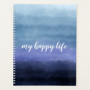 Agenda Mi feliz cita de la vida moderna color azul morado