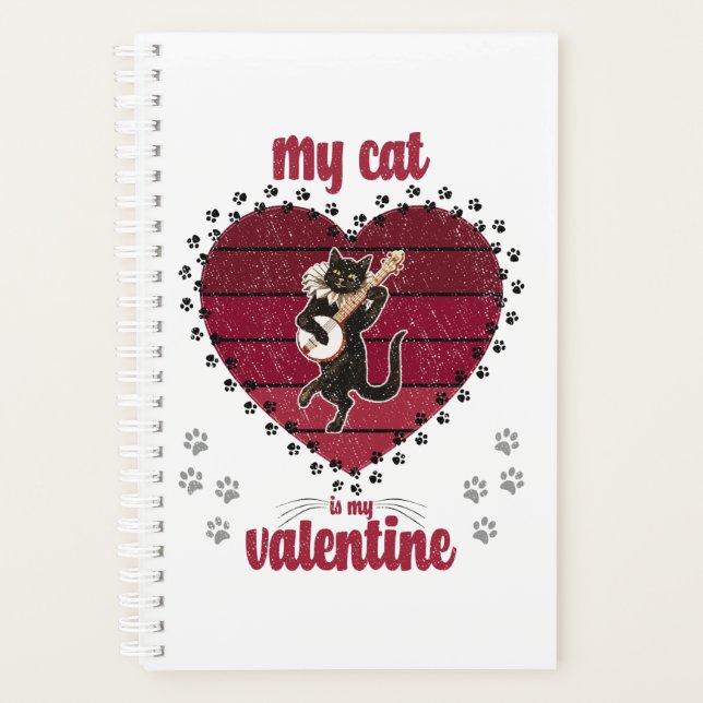 Agenda Mi Gato Es Mi Valentín | regalo de valentía de ama (Anverso)