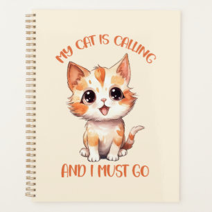 Agenda Mi Gato Está Llamando A Un Gato Naranja.