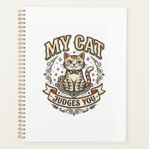 Agenda Mi Gato Te Juzga Sarcasmo Gato Actitud Vintage Vec