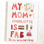Agenda Mi mamá es una diversión personalizada<br><div class="desc">Mi mamá es Fab. Ella puede hacer cualquier cosa. Para todas las madres fabulosas,  increíbles y sorprendentes. ¿No son geniales? Arte original y letras a mano de Nic Squirrell. Cambie el nombre a personalizar.</div>