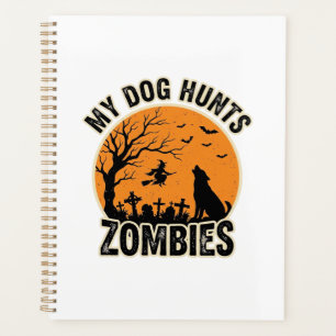 Agenda Mi perro caza zombies diseño de perro vintage de H