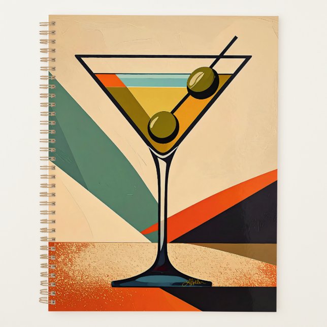 Agenda Mid Century Modern Color Block Martini Art (Anverso)