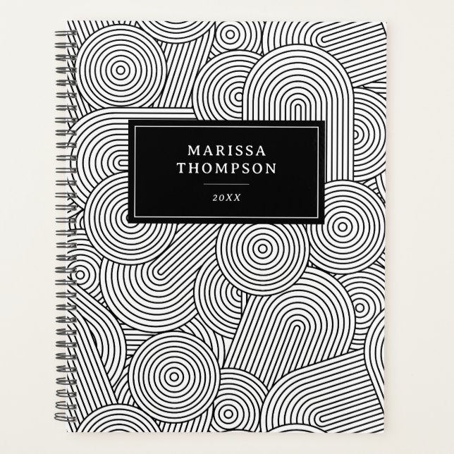 Agenda Mid Century Modern Geometric Black White (Anverso)