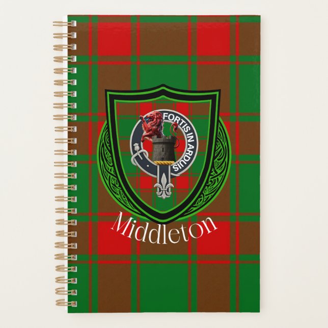 Agenda Middleton Scottish Clan Tartan & Crest (Anverso)