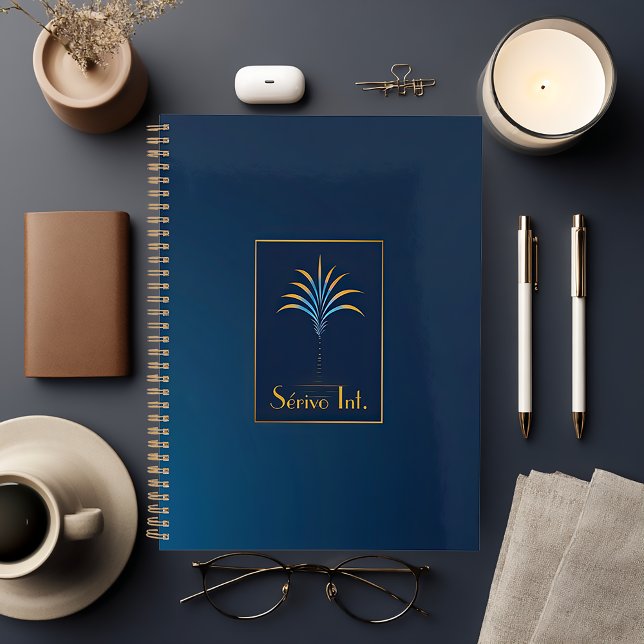 Agenda Midnight Palm Collection Marina de Lujo Azul (Modern Navy Blue Business Planner )