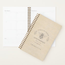 Agenda Miel beige abeja francés campo vintage rústico