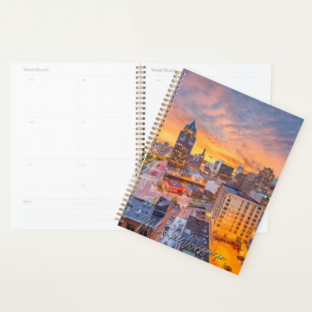 Agenda Milwaukee Wisconsin Skyline Calendar Planner (Demostración)