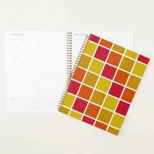 Agenda Mini cuadrados rojos, amarillos, dorados y Naranja