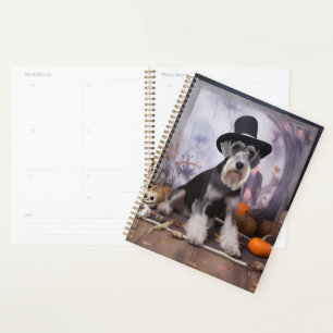 Agenda Miniature Schnauzer Calabazas de Halloween Espeluz